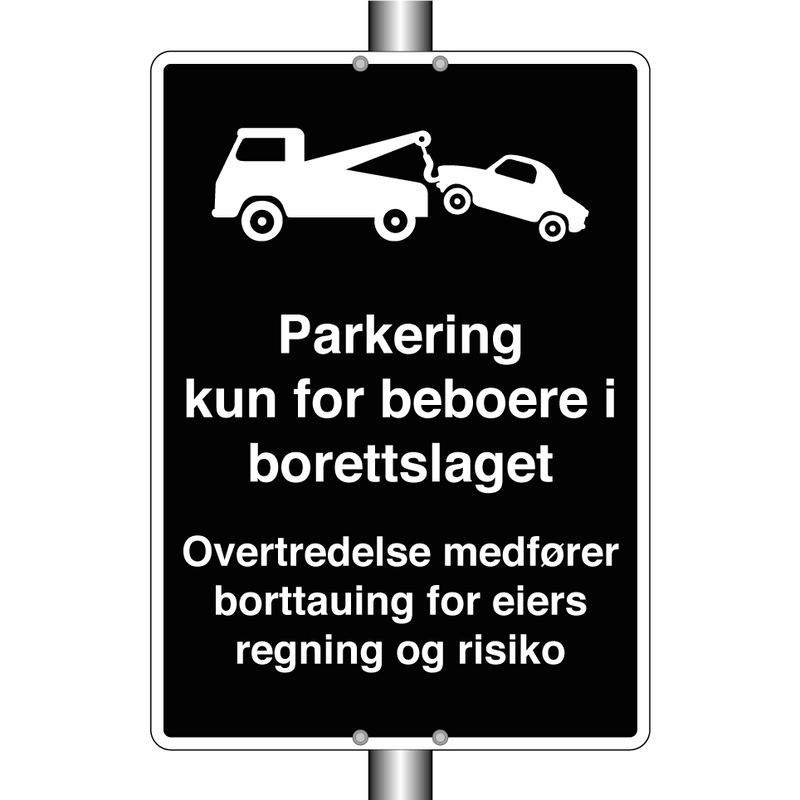 Parkering kun for beboere i borettslaget & Parkering kun for beboere i borettslaget