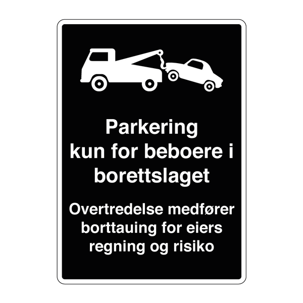 Parkering kun for beboere i borettslaget