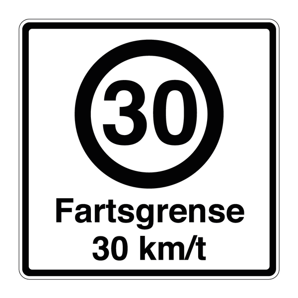 Fartsgrense 30 km/t & Fartsgrense 30 km/t & Fartsgrense 30 km/t
