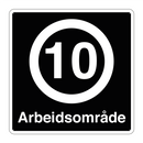 10 km/t Arbeidsområde