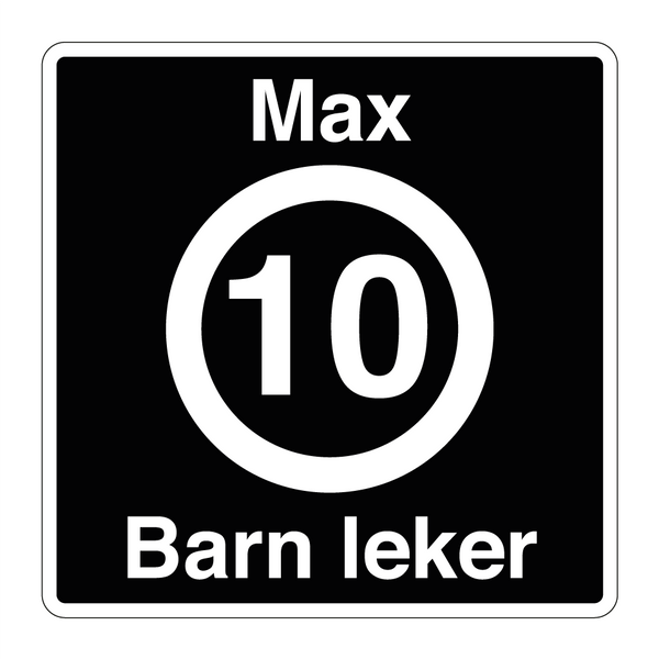 Max 10 km/t Barn leker & Max 10 km/t Barn leker & Max 10 km/t Barn leker