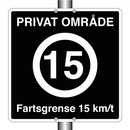 Privat område Fartsgrense 15 km/t