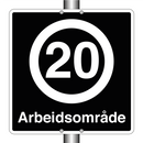 20 km/t Arbeidsområde