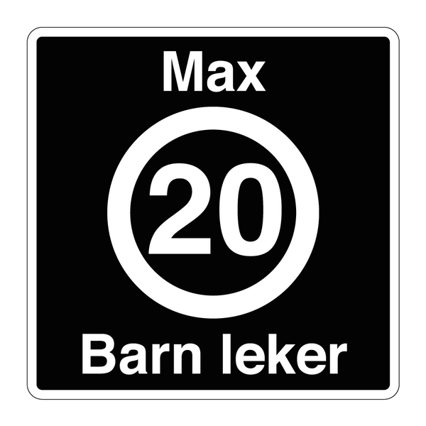Max 20 km/t Barn leker & Max 20 km/t Barn leker & Max 20 km/t Barn leker