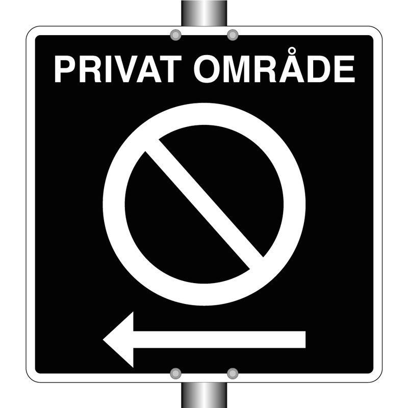 Privat område parkering forbudt venstre & Privat område parkering forbudt venstre