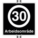 30 km/t Arbeidsområde