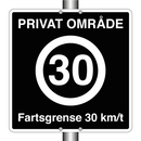 Privat område Fartsgrense 30 km/t