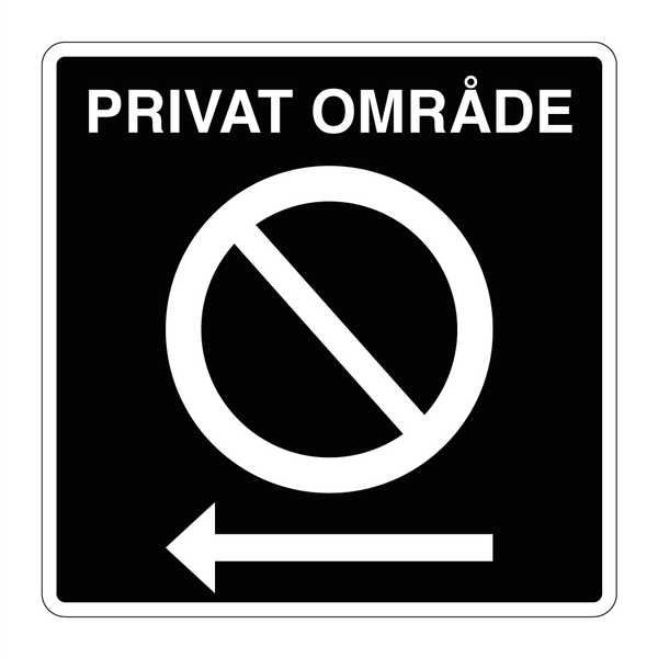 Privat område parkering forbudt venstre