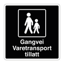 Gangvei Varetransport tillatt