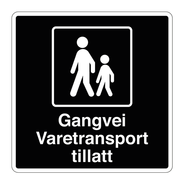 Gangvei Varetransport tillatt