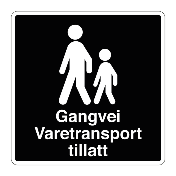 Gangvei Varetransport tillatt