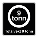 Totalvekt 9 tonn