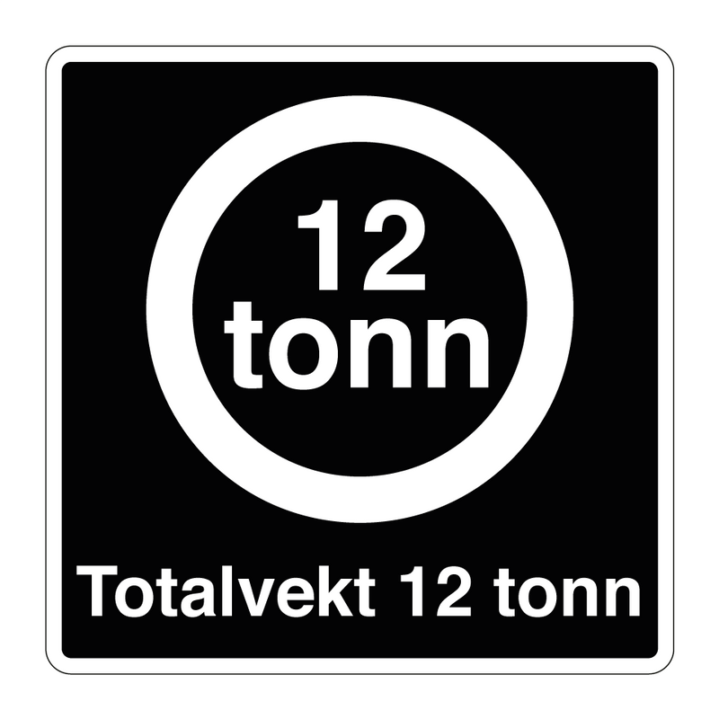 Totalvekt 12 tonn & Totalvekt 12 tonn & Totalvekt 12 tonn