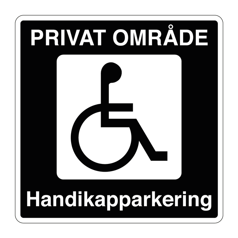 Privat område Handikapparkering & Privat område Handikapparkering