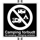 Camping forbudt No camping Camping verboten