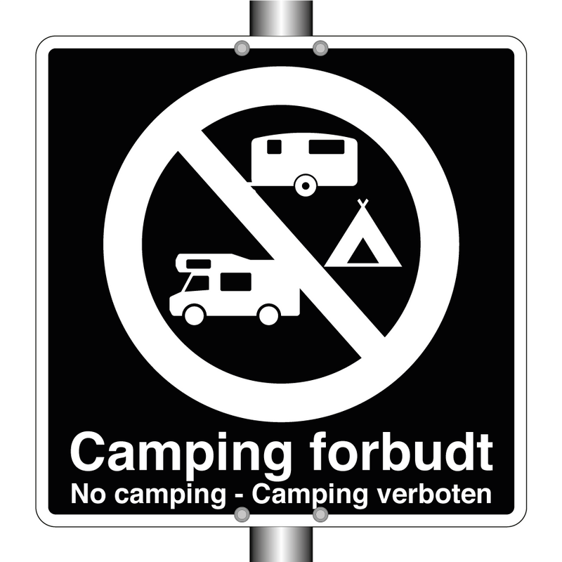 Camping forbudt No camping Camping verboten & Camping forbudt No camping Camping verboten