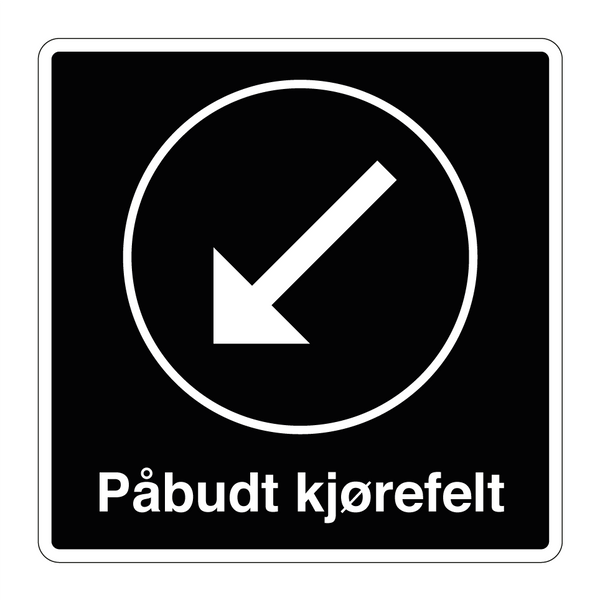 Påbudt kjørefelt til venstre
