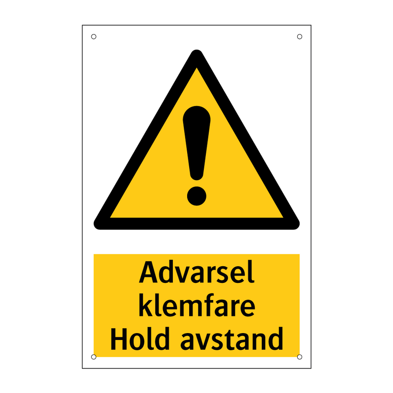 Advarsel klemfare hold avstand & Advarsel klemfare hold avstand & Advarsel klemfare hold avstand