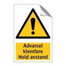 Advarsel klemfare hold avstand