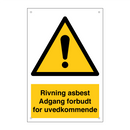 Riving asbest adgang forbudt for uvedkommende