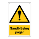 Sandblåsing pågår