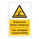 Shallow pool diving is dangerous - Liten vanndybde stuping livsfarlig