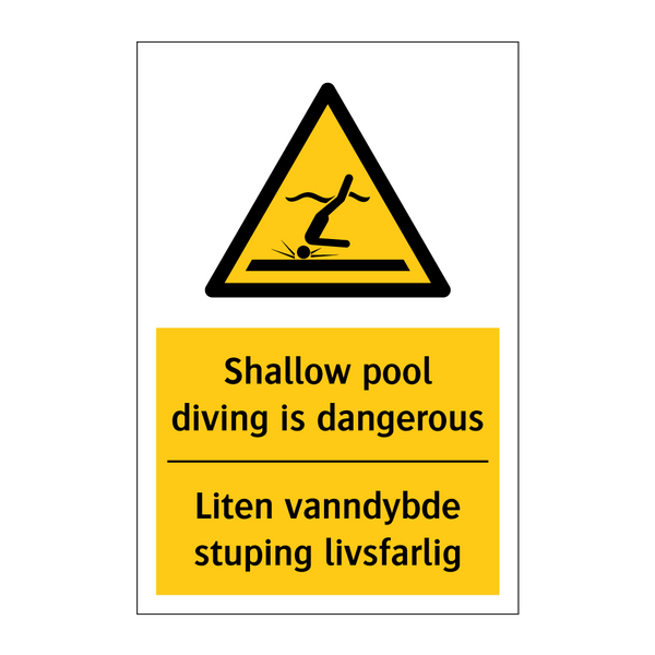 Shallow pool diving is dangerous - Liten vanndybde stuping livsfarlig