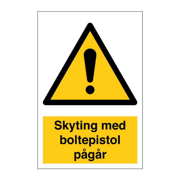 Skyting med boltepistol pågår