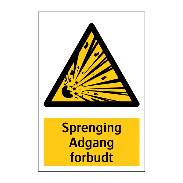 Sprenging Adgang forbudt
