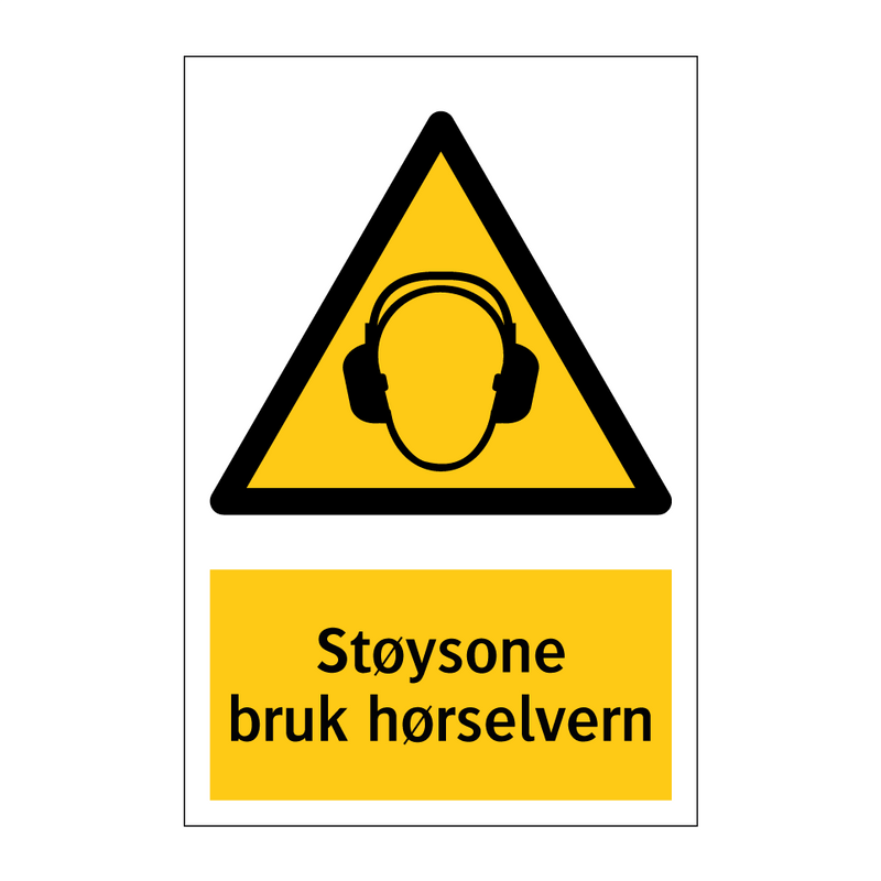 Støysone bruk hørselvern & Støysone bruk hørselvern & Støysone bruk hørselvern