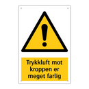 Trykkluft mot kroppen er meget farlig