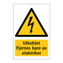 Utkoblet Fjernes bare av elektriker