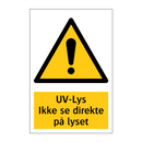 UV-lus ikke se direkte på lyset