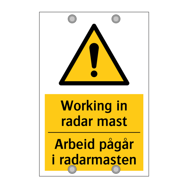 Working in radar mast Arbeid pågår i radarmasten