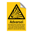 Advarsel ved lading dannes eksplosive gasser …