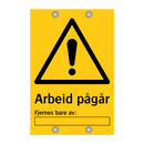 Arbeid pågår Fjernes bare av
