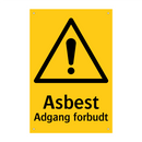 Asbest Adgang forbudt