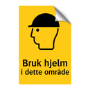 Bruk hjelm i dette området