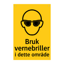 Bruk vernebriller i dette området