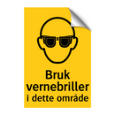 Bruk vernebriller i dette området
