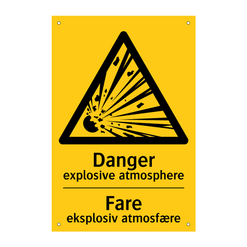 Danger explosive atmosphere Fare eksplosiv atmosfære