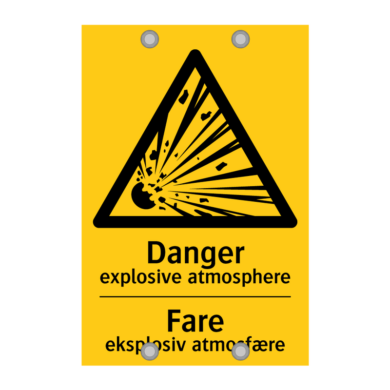 Danger explosive atmosphere Fare eksplosiv atmosfære