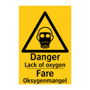 Danger lack of oxygen Fare oksygenmangel