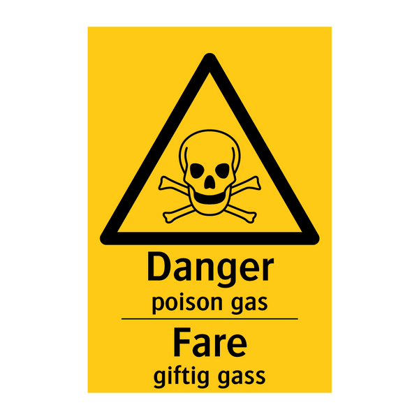 Danger poison gas Fare giftig gass
