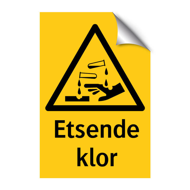 Klor Sticker Varselskilt Etsende klor 2 | Kjøp Online | SignOnline