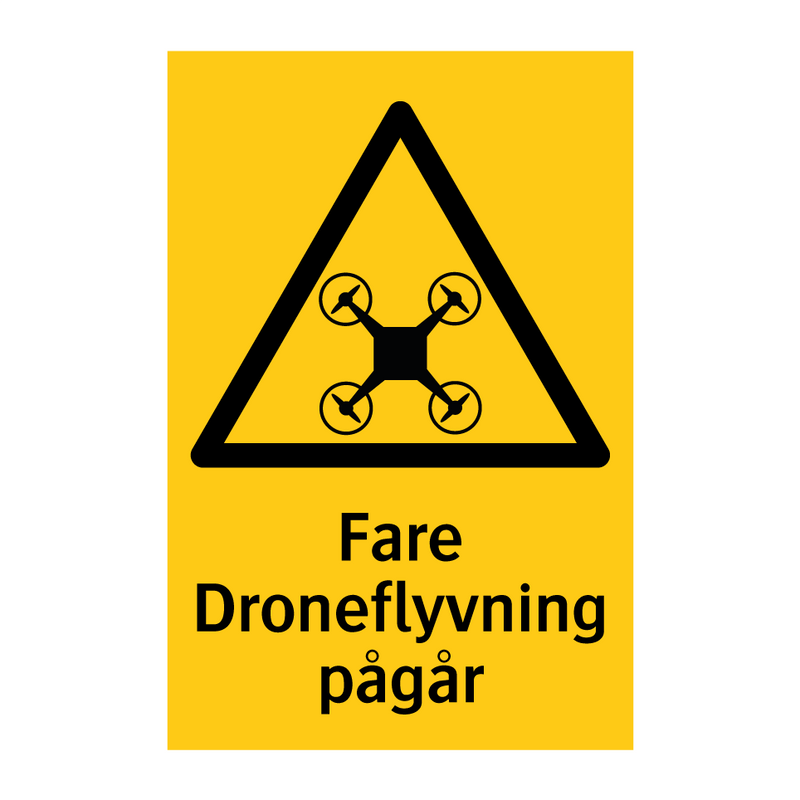 Fare Droneflyvning pågår & Fare Droneflyvning pågår & Fare Droneflyvning pågår