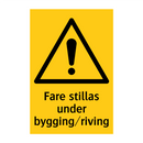 Fare stillas under bygging riving