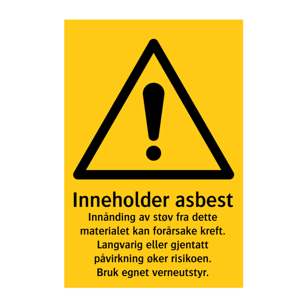 Inneholder asbest … & Inneholder asbest & Inneholder asbest & Inneholder asbest
