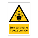 Bruk gassmaske i dette området