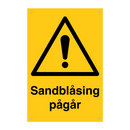 Sandblåsing pågår